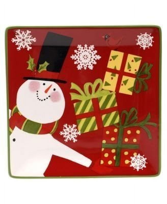 Certified International Christmas Presents Snowman Dessert Plate
