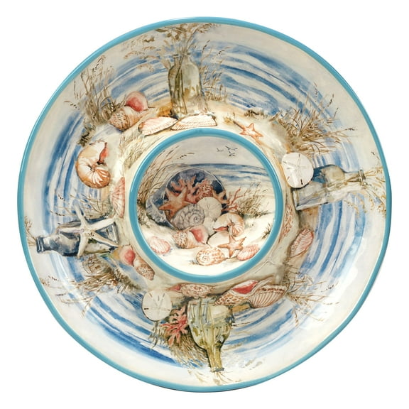 Certified International Coastal Landscape Chip & Dip Server, Multicolor