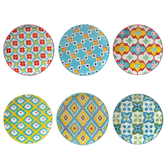 Certified International Damask Floral Canape/Luncheon Plates, Set of 6