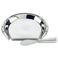 thumbnail image 1 of Certified International  Derby Day at the Races Silver Plated 3-D Horseshoe Cheese Plate with Knife - 8.5" x 9.5" x 1", 1 of 4