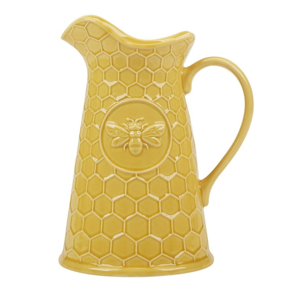 Certified International French Bees Embossed Honeycomb 88 oz. Pitcher, 7.75" x 6.25" x 10", Multicolor