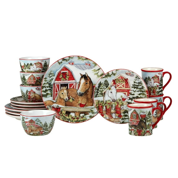 Certified International Homestead Christmas 16 Pc. Dinnerware Set, Service for 4