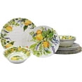 thumbnail image 1 of Certified International Lemon Zest 12 pc Melamine Dinnerware Set, Service for 4, Multicolor, 1 of 4
