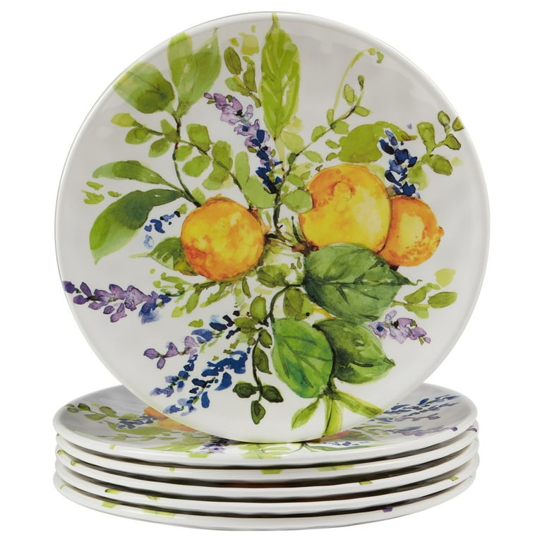 Certified International Lemon Zest Melamine Salad/Dessert Plates