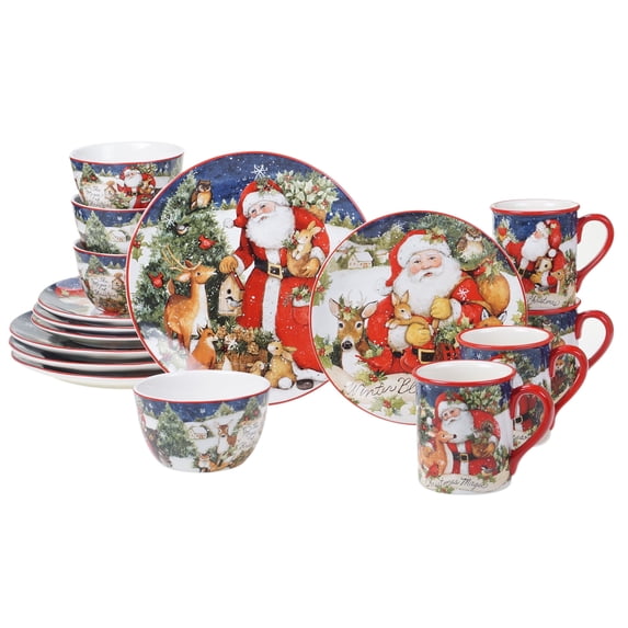 Certified International Magic Of Christmas Santa 16-piece Dinnerware Set, Service for 4