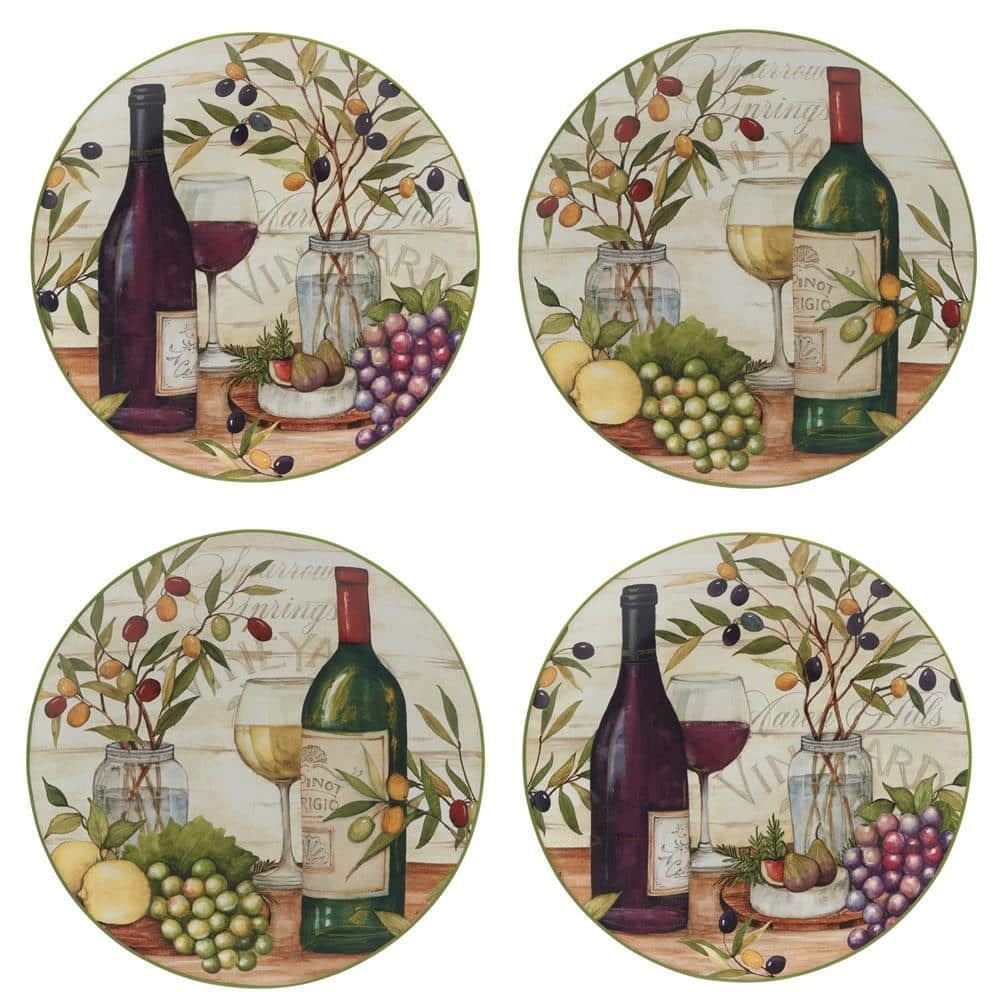 Meadow Brook Vineyard Ceramic Dinner Plates Set of 4