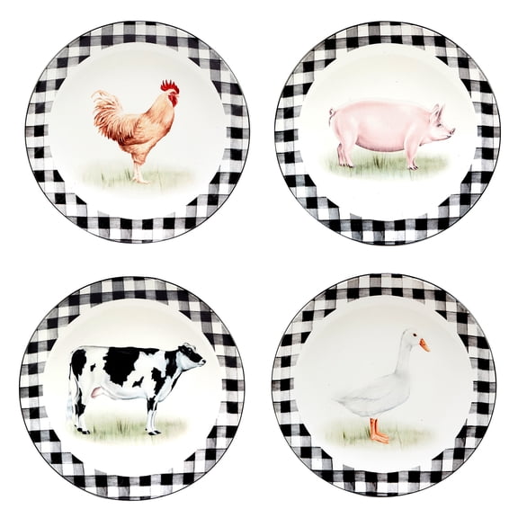 Certified International On The Farm 9" Salad/Dessert Plates, Set of 4 - 9" x 9"