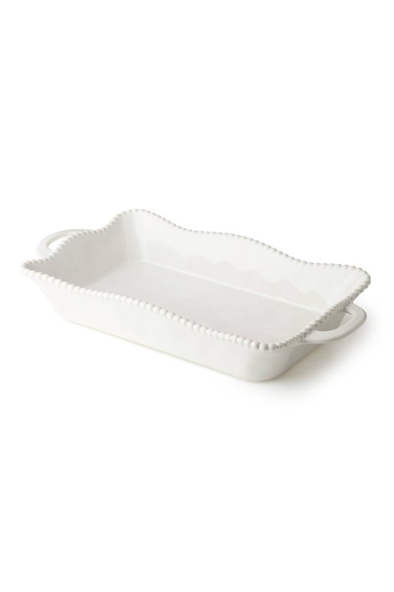 Perlette Cream Large Rectangular Baker