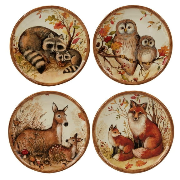 Certified International  Pine Forest 6-inch Canape/Luncheon Plates, Set of 4