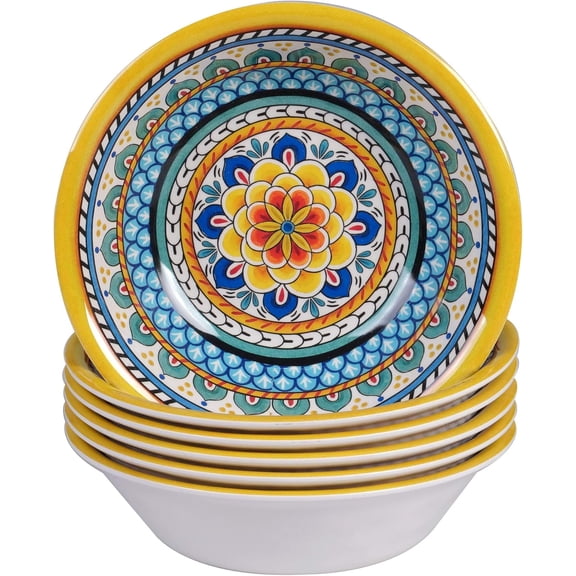 Certified International Portofino 12 Piece Melamine Dinnerware Set, Service for 4, Multi Colored