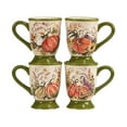 thumbnail image 1 of Certified International Set of 4 Pumpkin, Gourd, and Flower Fall Harvest Footed Mugs 5.75", 1 of 4
