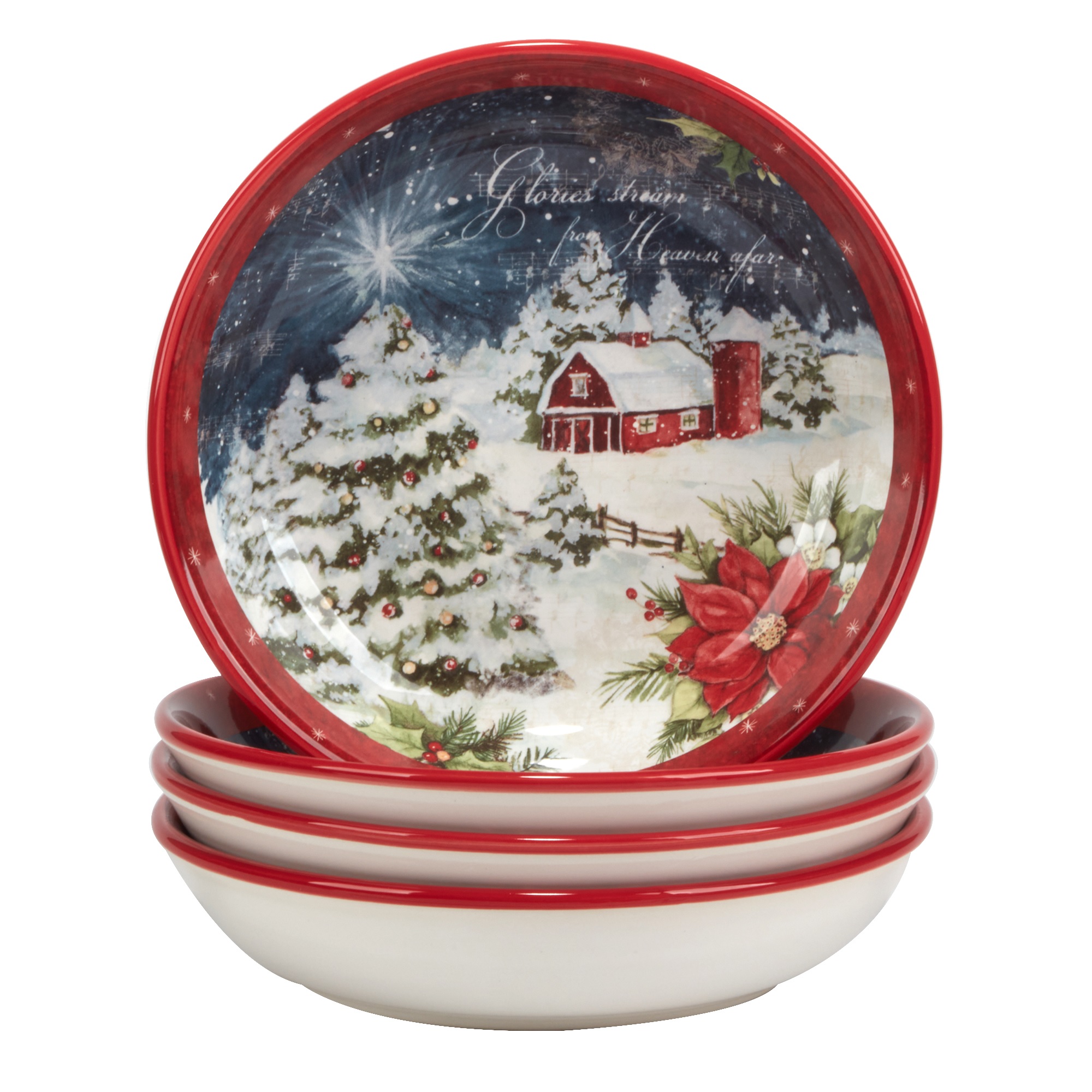 Certified International Christmas Story Set of 4 Soup Bowls