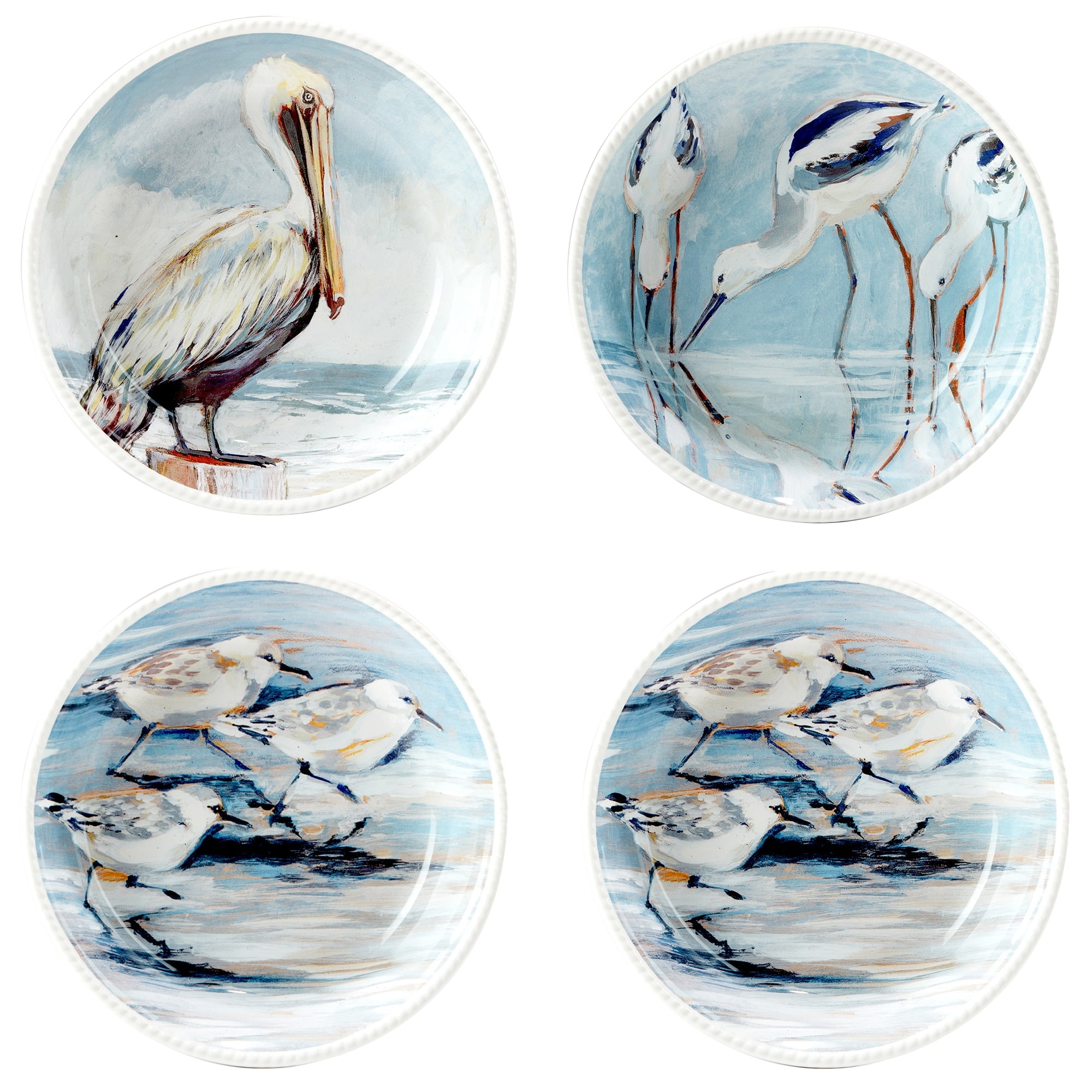 Shorebirds Ceramic 40 oz. Soup and Cereal Bowls Set of 4