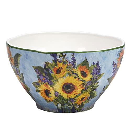 Certified International Sunflower Bouquet Deep Serving Bowl, 82 oz, Multicolor
