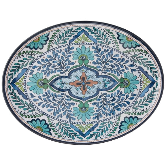 Certified International Talavera Melamine 18" x 13.5" Oval Platter, Multicolor