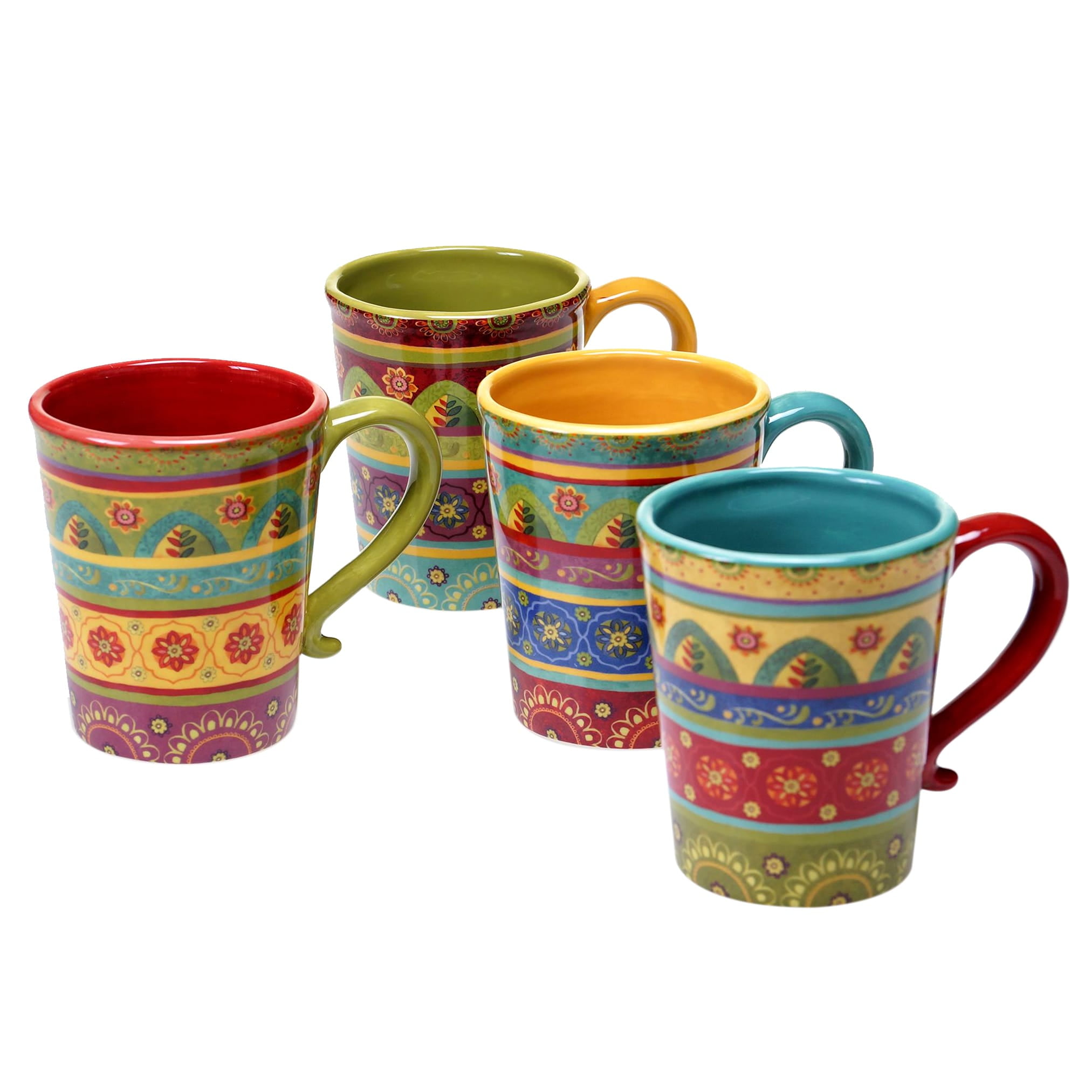 Tunisian Sunset Multicolor Ceramic 18oz Mug Set of 4
