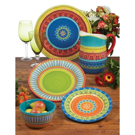 certified international valencia dinner plates (set of 4), 11.25", multicolor