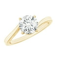 thumbnail image 1 of Rosec Jewels Lab Created Diamond Solitaire Engagement Ring 1 Carat - EF-VS Quality - 7 mm Round Diamond Bypass Ring - with Jewelry Box, 14K Yellow Gold, US 9.00, 1 of 9