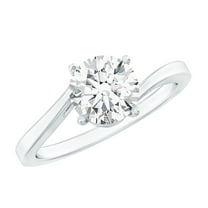 Rosec Jewels Certified Lab Created Diamond 1 Carat Engagement Ring, EF-VS Quality - with Jewelry Box, 925 Sterling Silver, US 4.00