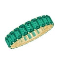 thumbnail image 1 of Rosec Jewels Certified Lab Grown Emerald Eternity Band - Emerald Cut Emerald Anniversary Band - AAAA Quality - Ready to Gift, 10K Yellow Gold, US 3.50, 1 of 9