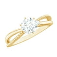 thumbnail image 1 of Rosec Jewels Certified Lab Diamond 6mm Round Engagement Ring, EF-VS Quality - With Jewelry Box, 10K Yellow Gold, US 8.00, 1 of 8