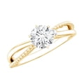 thumbnail image 1 of Rosec Jewels Certified Lab Diamond 6mm Round Engagement Ring, EF-VS Quality - With Jewelry Box, 14K Yellow Gold, US 3.50, 1 of 8