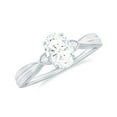 thumbnail image 1 of Rosec Jewels Certified Lab Diamond Oval Engagement Ring 1 Carat - 6x8 mm - EF-VS Quality, 925 Sterling Silver, US 4.00, 1 of 8