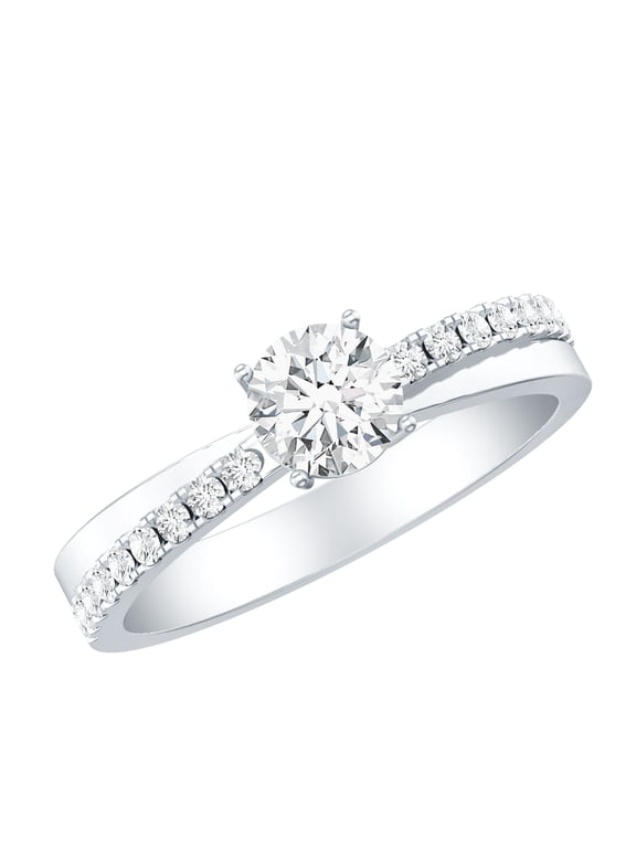 Certified Lab Diamond Solitaire Promise Ring for Women - EF-VS Quality - Ready to Gift with Jewelry Box, 925 Sterling Silver, US 7.00