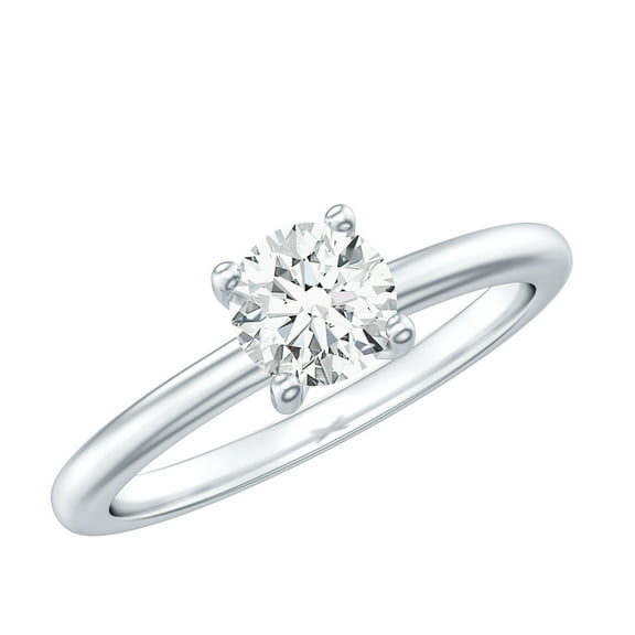 Rosec Jewels Certified Lab Grown 1 Ct Diamond Engagement Ring, EF-VS Quality, 925 Sterling Silver, US 4.00