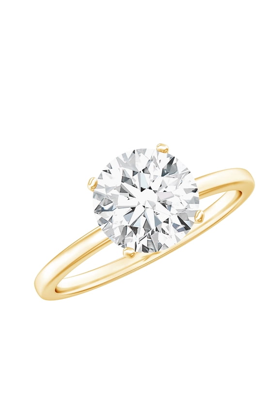Certified Lab Grown 2 Carat Diamond Engagement Ring, EF-VS Grade - Ready To Gift, 10K Yellow Gold, US 6.00