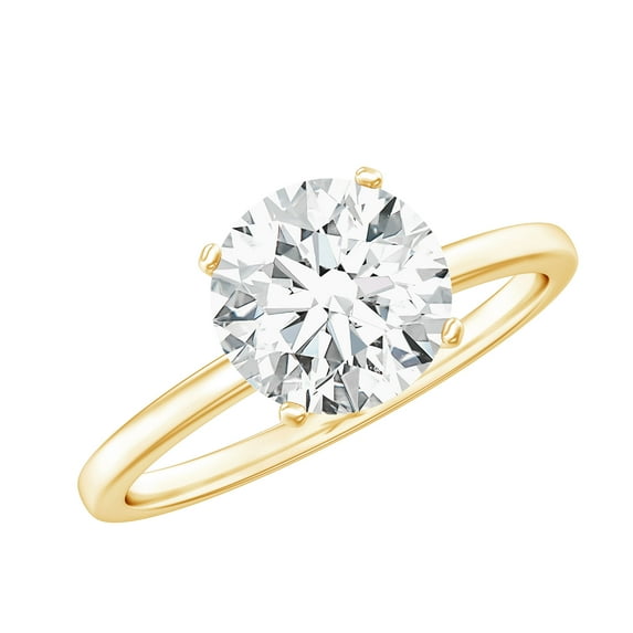 Rosec Jewels Certified Lab Grown 2 Carat Diamond Engagement Ring, EF-VS Grade - Ready To Gift, 18K Yellow Gold, US 8.50