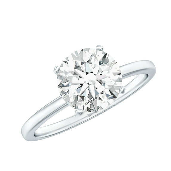 Rosec Jewels Certified Lab Grown 2 Carat Diamond Engagement Ring, EF-VS Grade - Ready To Gift, 925 Sterling Silver, US 4.00