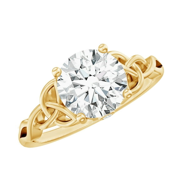 Rosec Jewels Certified Lab Grown 2 Carat Diamond Engagement Ring, EF-VS Quality - Gift For Women, 14K Yellow Gold, US 5.00