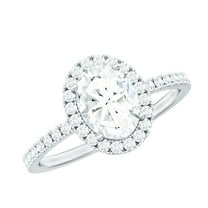 Rosec Jewels Certified Lab Grown Diamond 1 Ct Engagement Ring - EF-VS Quality - Ideal For Gift, 925 Sterling Silver, US 4.00