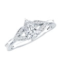 thumbnail image 1 of Rosec Jewels Certified Lab Grown Diamond 5x7mm Pear Engagement Ring - EF-VS Quality - Ready To Gift, 10K White Gold, US 6.00, 1 of 8
