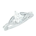thumbnail image 1 of Rosec Jewels Certified Lab Grown Diamond 5x7mm Pear Engagement Ring - EF-VS Quality - Ready To Gift, 10K White Gold, US 6.00, 1 of 9