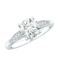 Rosec Jewels Certified Lab Grown Diamond Circle Engagement Ring 2 Carat - 8mm- EF-VS Quality, 925 Sterling Silver, US 4.00