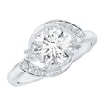 thumbnail image 1 of Rosec Jewels Certified Lab Grown Diamond 8mm Round Engagement Ring - EF-VS Quality - Ready To Gift, 18K White Gold, US 4.00, 1 of 8