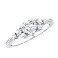 thumbnail image 1 of Rosec Jewels Certified Lab Grown Diamond Heart Promise Engagement Ring - EF-VS Quality, 925 Sterling Silver, US 4.00, 1 of 9