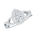 thumbnail image 1 of Rosec Jewels Certified Lab Grown Diamond Teardrop Engagement Ring with Halo - EF-VS Quality, 10K White Gold, US 10.00, 1 of 9