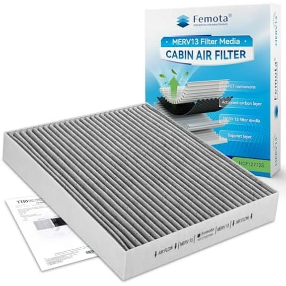 Certified MERV 13 Cabin Air Filter with Activated Carbon, CF12772 for Ford Bronco/Bronco Sport 21-24, Escape 20-24, Explorer 20-24, Maverick 22-24; Lincoln Aviator 20-24, Corsair 20-24