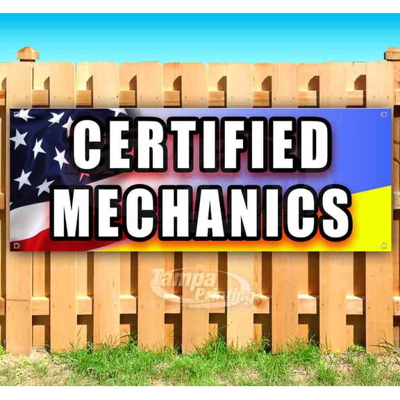 Certified Mechanics 13 oz Vinyl Banner With Metal Grommets