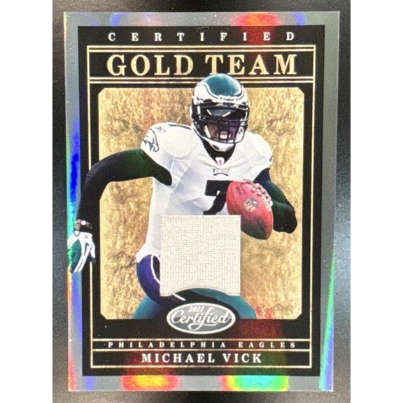 Near Mint Certified Michael Vick #2 Gold Team Materials Panini Philadelphia Eagles Football Card
