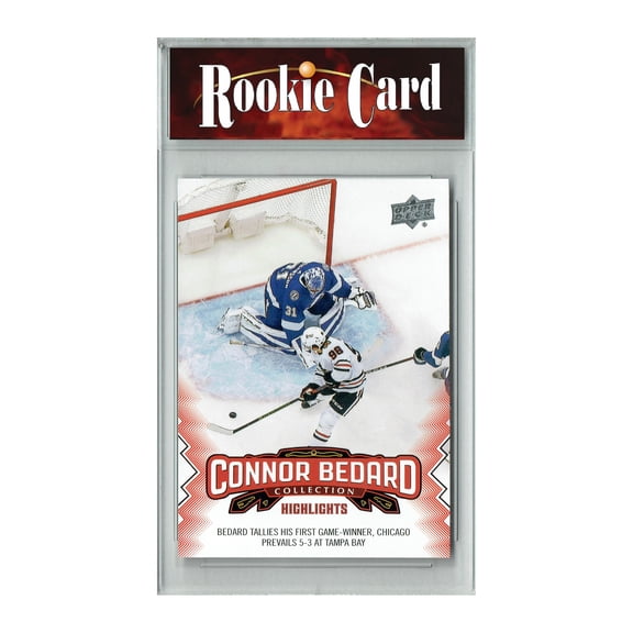 Certified Mint+ 2023 Upper Deck Connor Bedard Collection #23 1st Game Winner Rookie Card