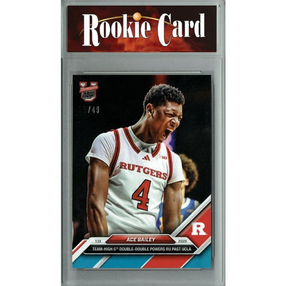 Certified Mint+ Ace Bailey 2024 Bowman University Now #46 Blue SP 49 Made Rookie Card Rutgers