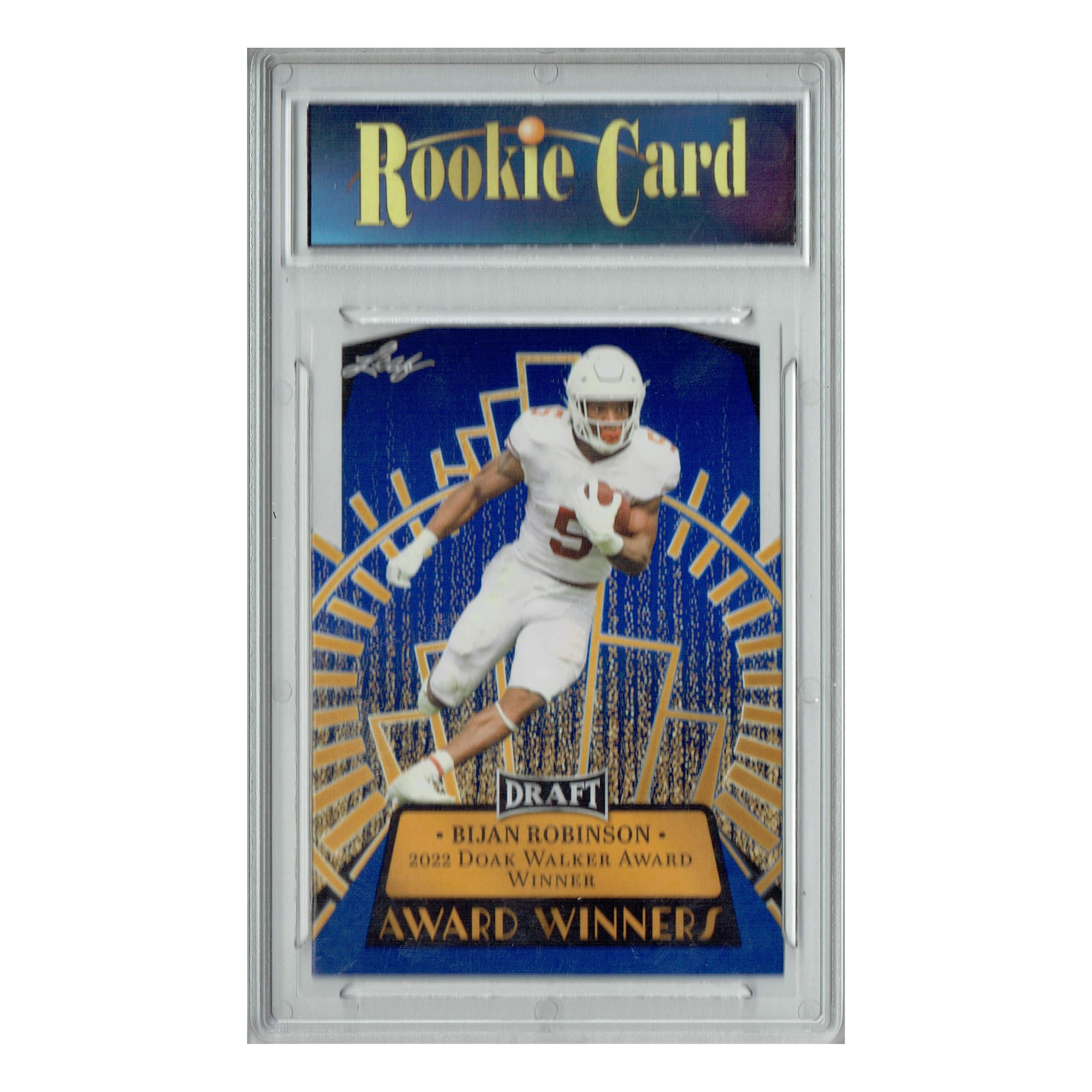 Certified Mint+ Bijan Robinson 2023 Leaf Football #12 Blue SP Award Winners Rookie Card
