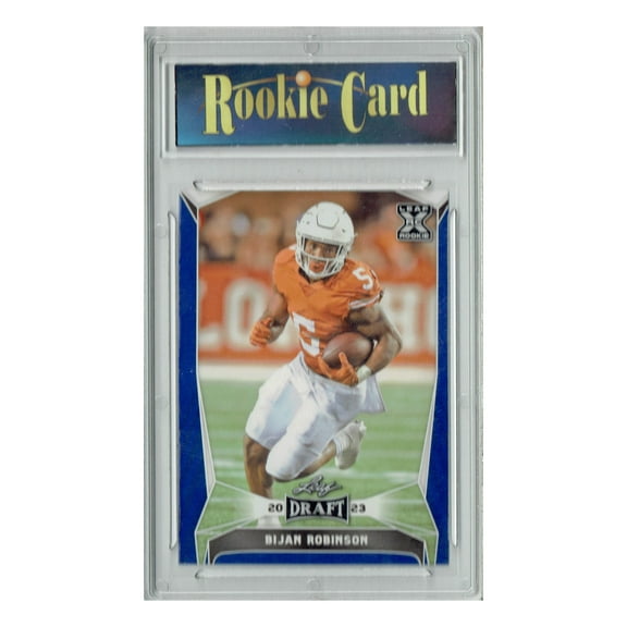 Certified Mint+ Bijan Robinson 2023 Leaf Football #41 Blue SP Texas Rookie Card