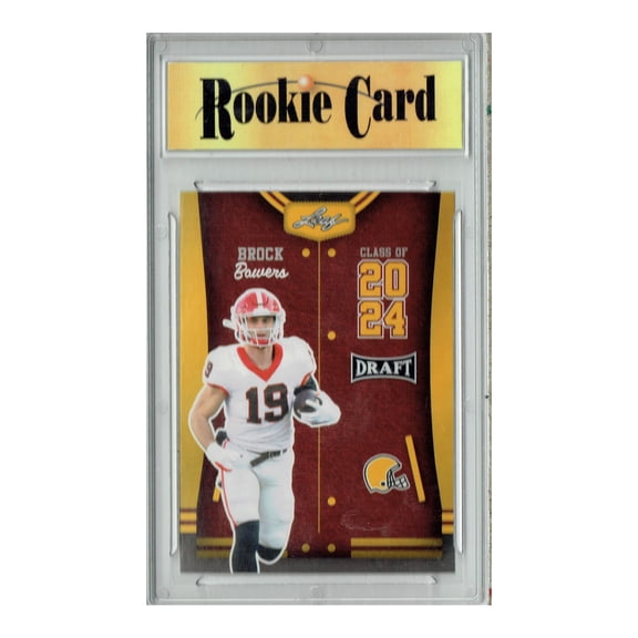 Certified Mint+ Brock Bowers 2023 Leaf Football #76 Gold SP Class of 2024 Rookie Card Las Vegas Raiders