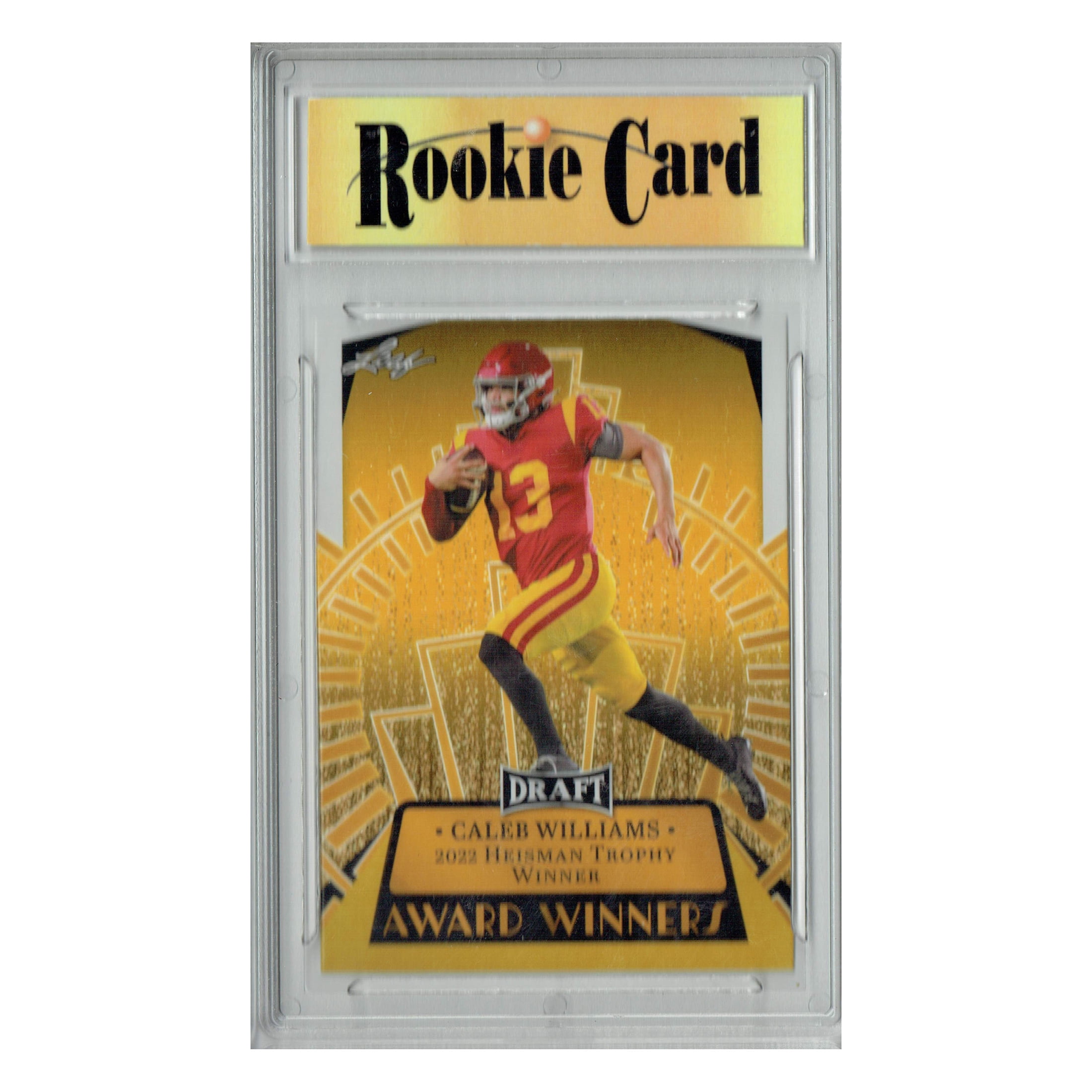 Certified Mint+ Caleb Williams 2023 Leaf Football #14 Gold SP Award Winners Rookie Card
