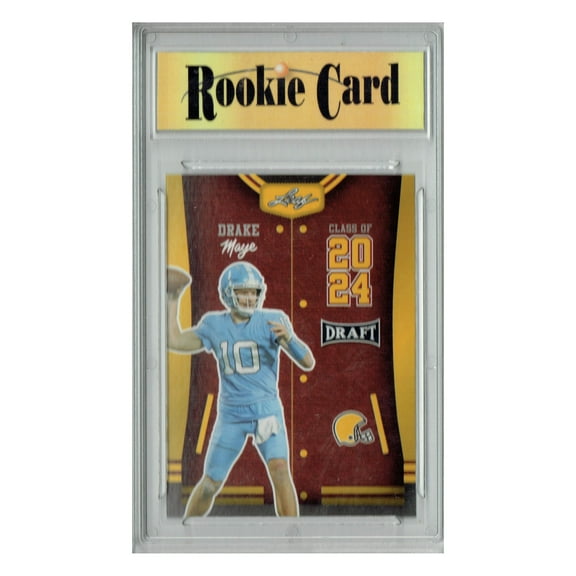 Certified Mint+ Drake Maye 2023 Leaf Football #79 Gold SP Class of 2024 Rookie Card Patriots